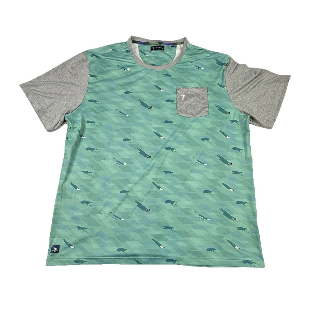 William Murray Golf Pocket T-shirt Ocean Throwing Shade AOP Mens XXL Bill Murray